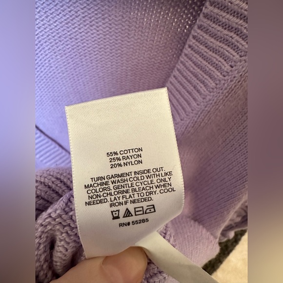 FINAL SALE Express | Button Down Sweater Cardigan Lavender Purple - Picture 4 of 4